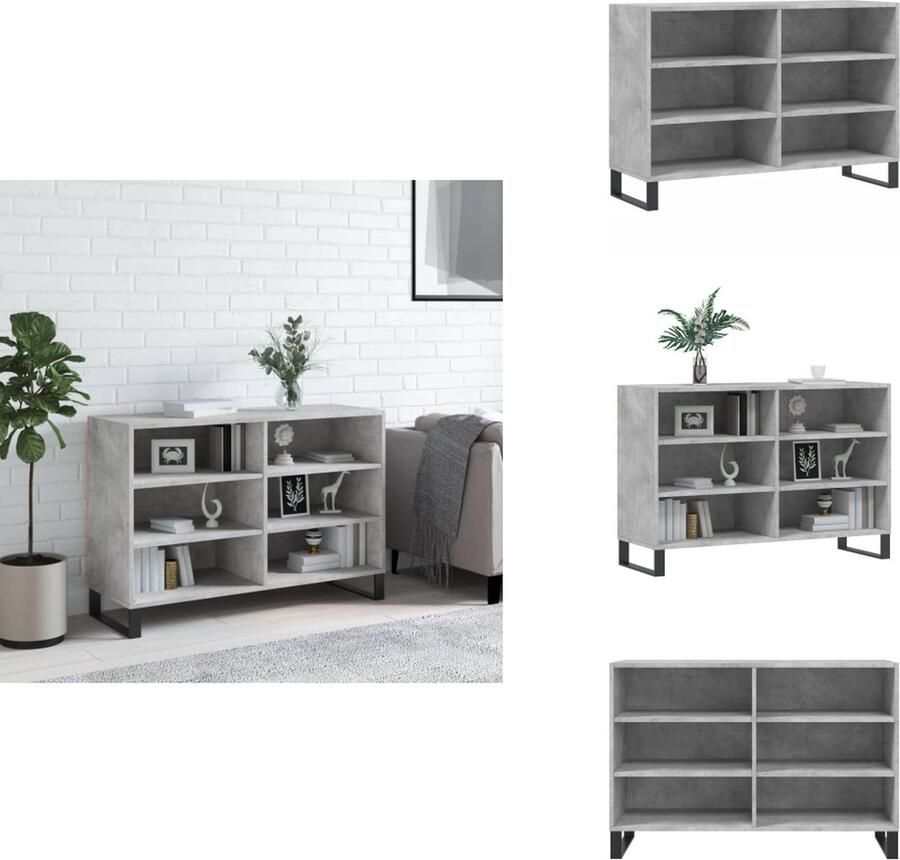 VidaXL Dressoir Dressoirs Opbergkast Wandkast Dressoir 103 5x35x70 cm bewerkt hout betongrijs - Foto 2