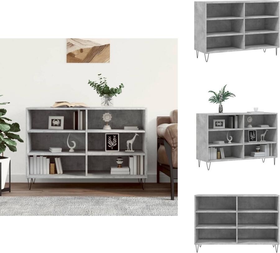 VidaXL Dressoir Dressoirs Opbergkast Wandkast Dressoir 103 5x35x70 cm bewerkt hout betongrijs