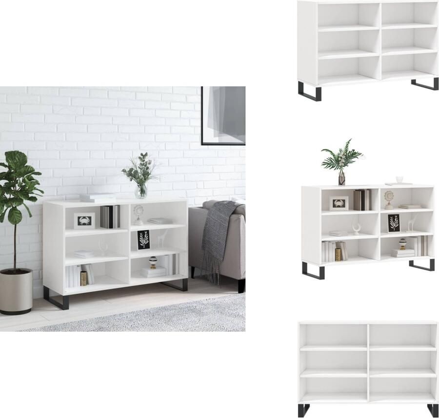 VidaXL Dressoir Dressoirs Opbergkast Wandkast Dressoir 103 5x35x70 cm bewerkt hout hoogglans wit