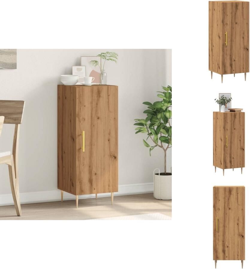 VidaXL Dressoir Dressoirs Opbergkast Wandkast Dressoir 34 5x34x90 cm bewerkt hout artisanaal eikenkleurig
