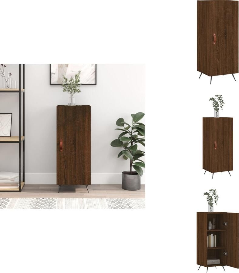 VidaXL Dressoir Dressoirs Opbergkast Wandkast -Dressoir-34-5x34x90-cm-bewerkt-hout-bruineikenkleurig