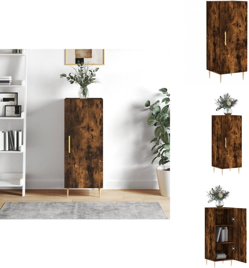 VidaXL Dressoir Dressoirs Opbergkast Wandkast Dressoir 34-5x34x90 cm bewerkt hout gerookt eiken - Foto 2