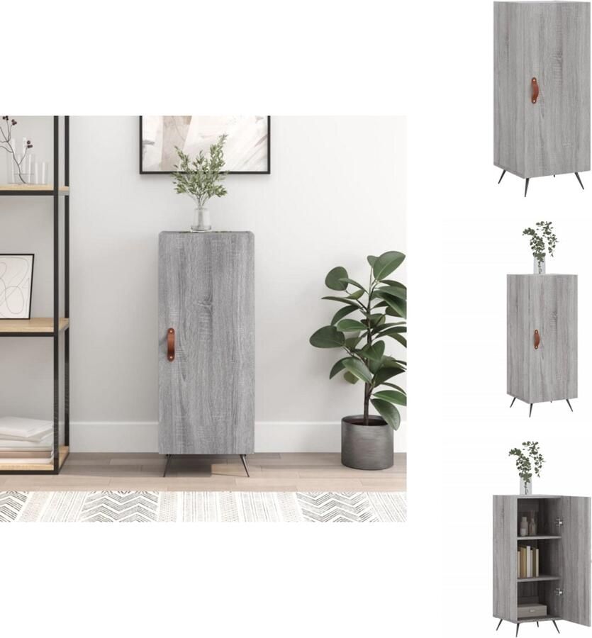 VidaXL Dressoir Dressoirs Opbergkast Wandkast -Dressoir-34-5x34x90-cm-bewerkt-hout-grijs-sonoma-eikenkleurig