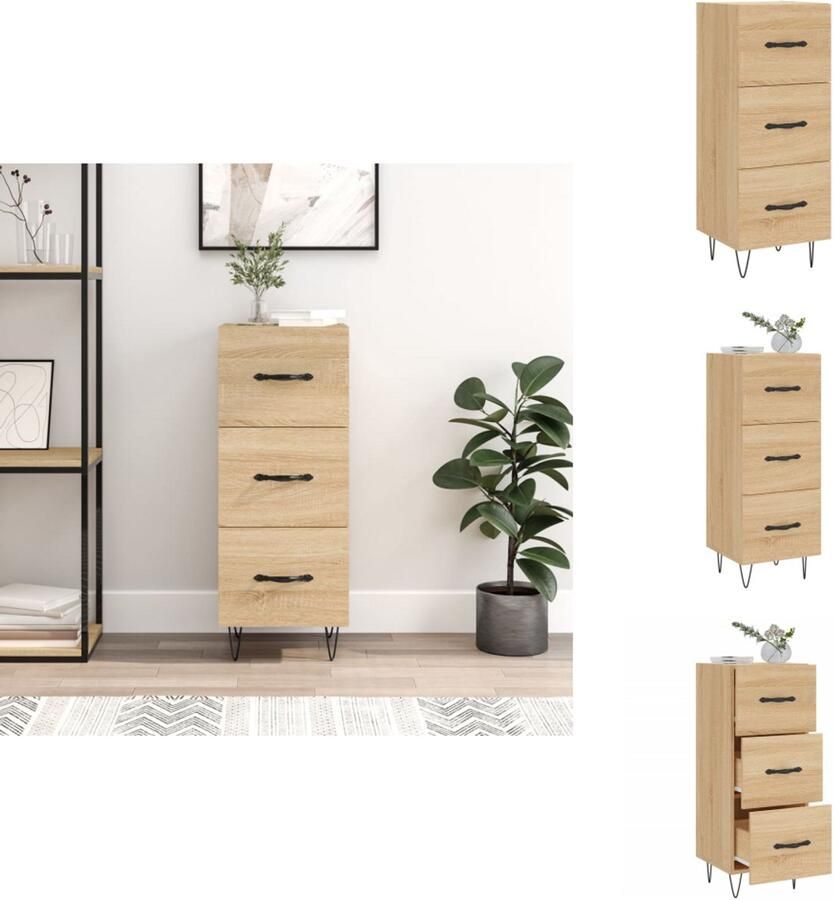 VidaXL Dressoir Dressoirs Opbergkast Wandkast Dressoir 34 5x34x90 cm bewerkt hout sonoma eiken