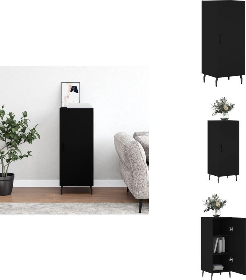 VidaXL Dressoir Dressoirs Opbergkast Wandkast Dressoir 34-5x34x90 cm bewerkt hout zwart