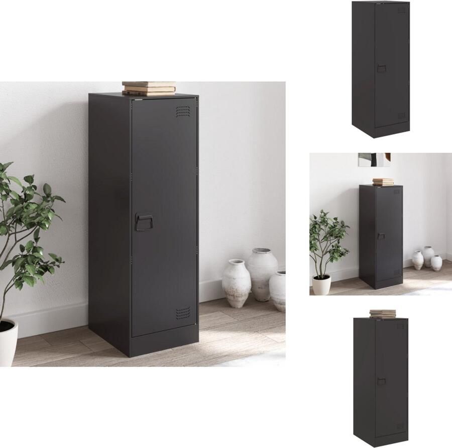 VidaXL Dressoir Dressoirs Opbergkast Wandkast Dressoir 34 5x39x107 cm staal zwart