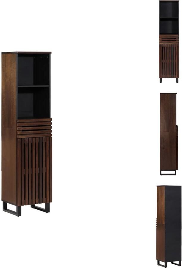 VidaXL Dressoir Dressoirs Opbergkast Wandkast Dressoir 38x34x160 cm massief mangohout bruin