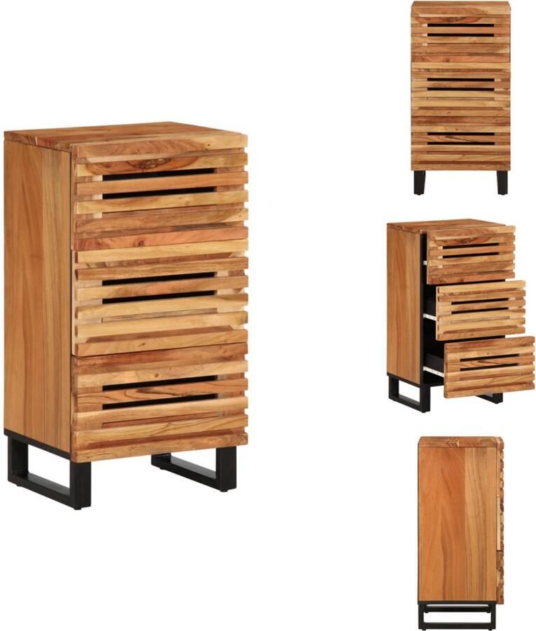 VidaXL Dressoir Dressoirs Opbergkast Wandkast Dressoir 40x34x75 cm massief acaciahout - Foto 2