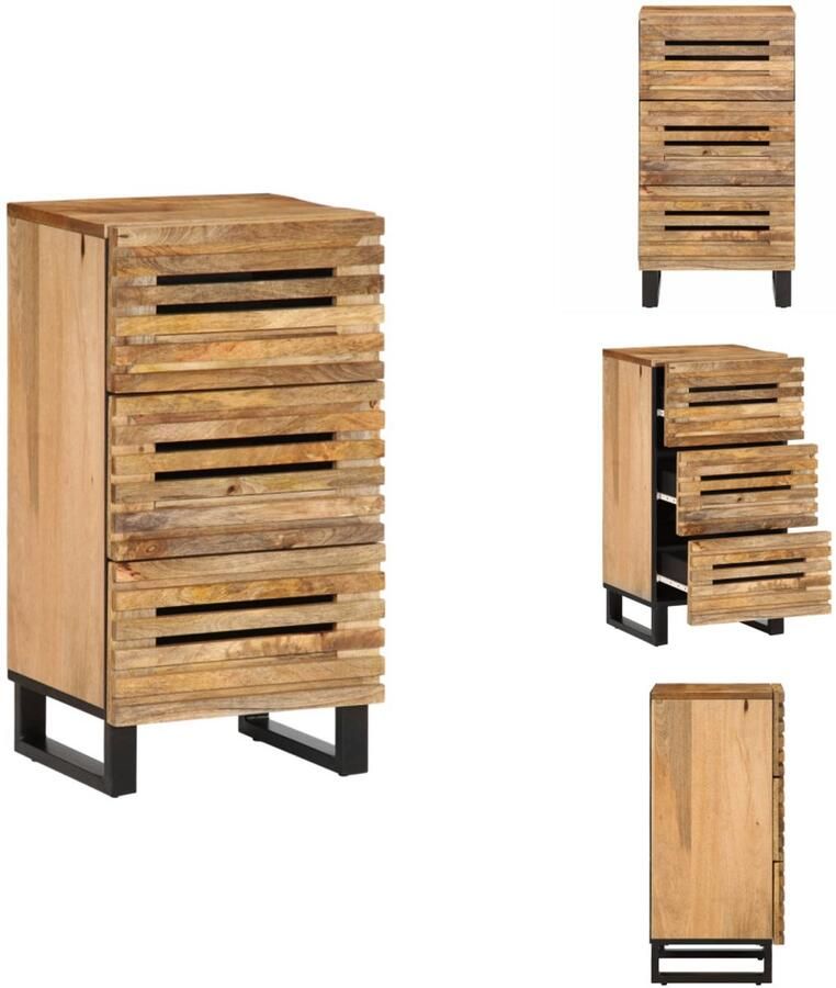 VidaXL Dressoir Dressoirs Opbergkast Wandkast Dressoir 40x34x75 cm massief ruw mangohout