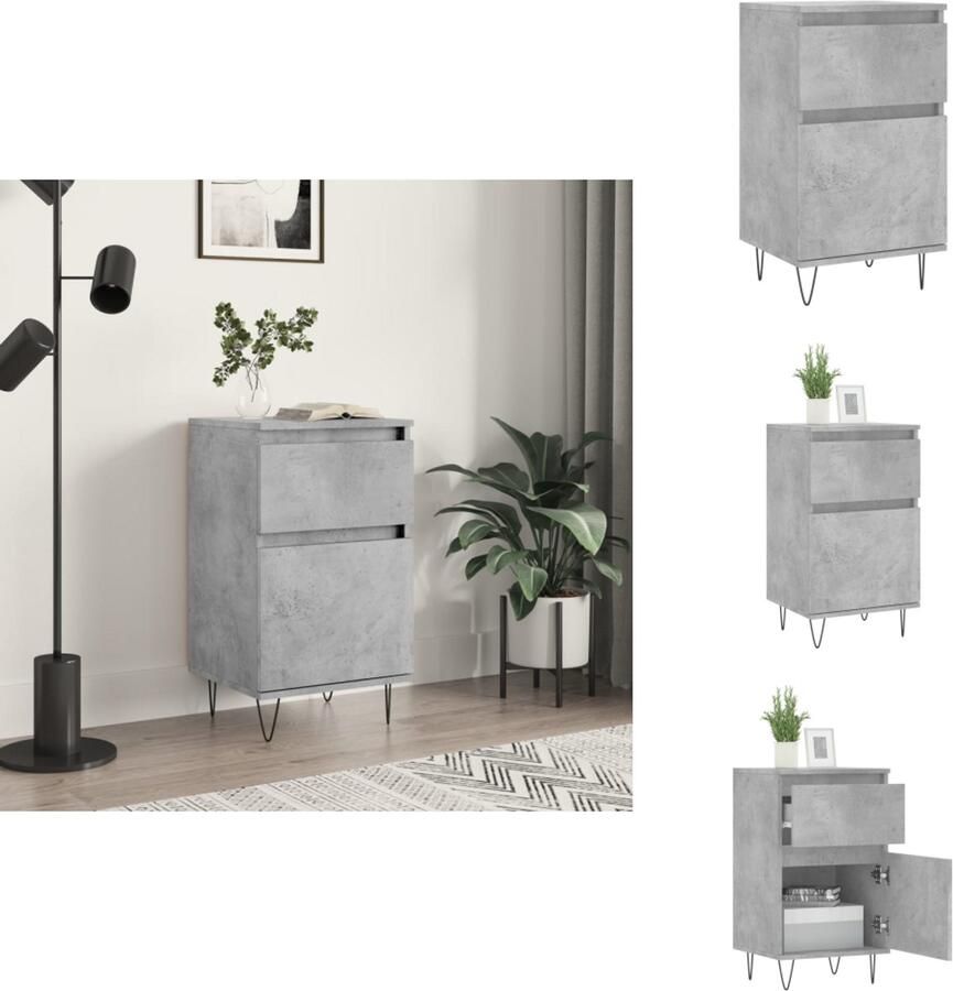 VidaXL Dressoir Dressoirs Opbergkast Wandkast Dressoir 40x35x70 cm bewerkt hout betongrijs