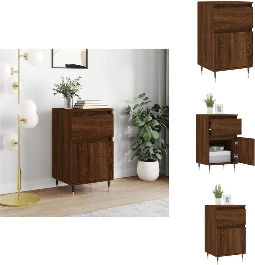 VidaXL Dressoir Dressoirs Opbergkast Wandkast Dressoir 40x35x70 cm bewerkt hout bruineikenkleurig