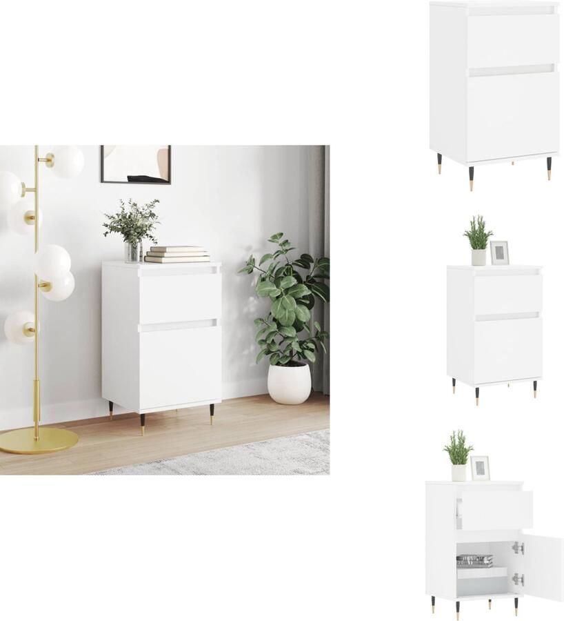 VidaXL Dressoir Dressoirs Opbergkast Wandkast Dressoir 40x35x70 cm bewerkt hout wit