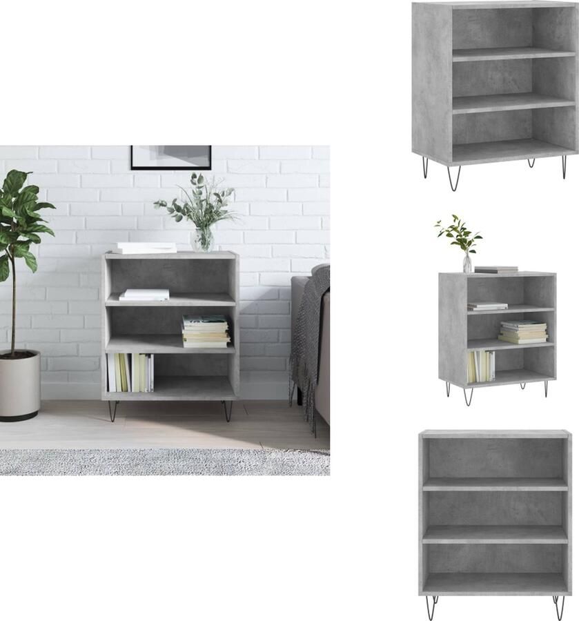 VidaXL Dressoir Dressoirs Opbergkast Wandkast Dressoir 57x35x70 cm bewerkt hout betongrijs