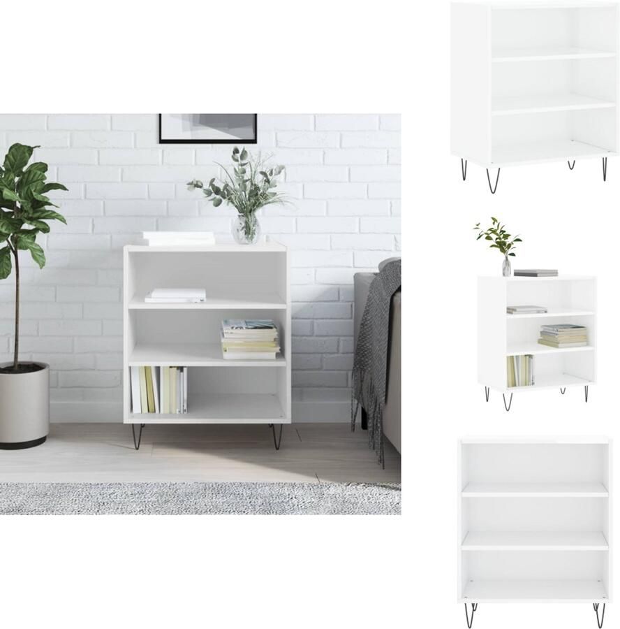 VidaXL Dressoir Dressoirs Opbergkast Wandkast Dressoir 57x35x70 cm bewerkt hout hoogglans wit