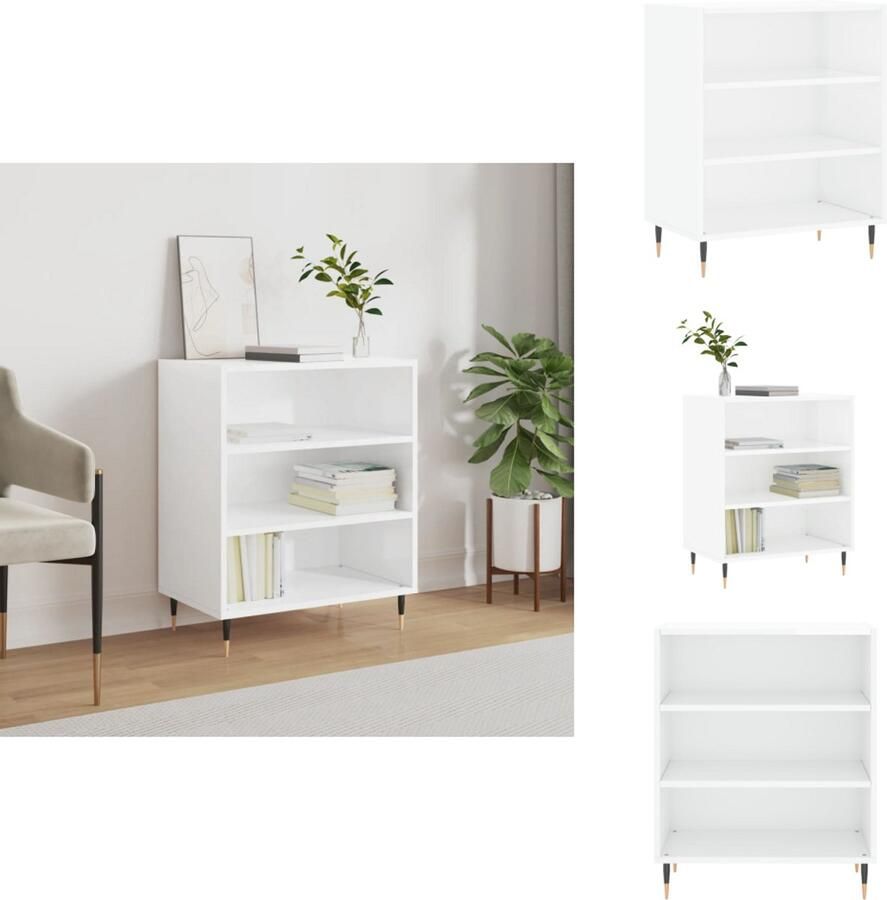 VidaXL Dressoir Dressoirs Opbergkast Wandkast Dressoir 57x35x70 cm bewerkt hout hoogglans wit