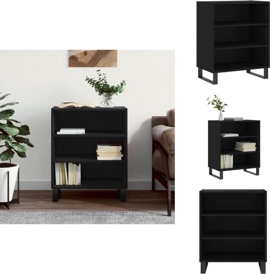 VidaXL Dressoir Dressoirs Opbergkast Wandkast Dressoir 57x35x70 cm bewerkt hout zwart