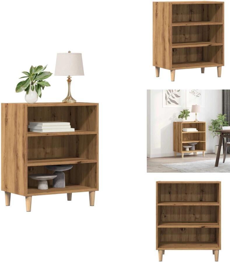 VidaXL Dressoir Dressoirs Opbergkast Wandkast Dressoir 57x35x75 cm bewerkt hout artisanaal eikenkleurig