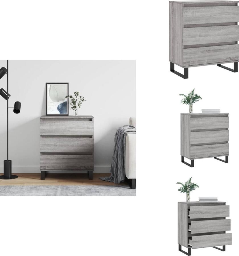 VidaXL Dressoir Dressoirs Opbergkast Wandkast Dressoir 60x35x70 cm bewerkt hout grijs sonoma eikenkleurig