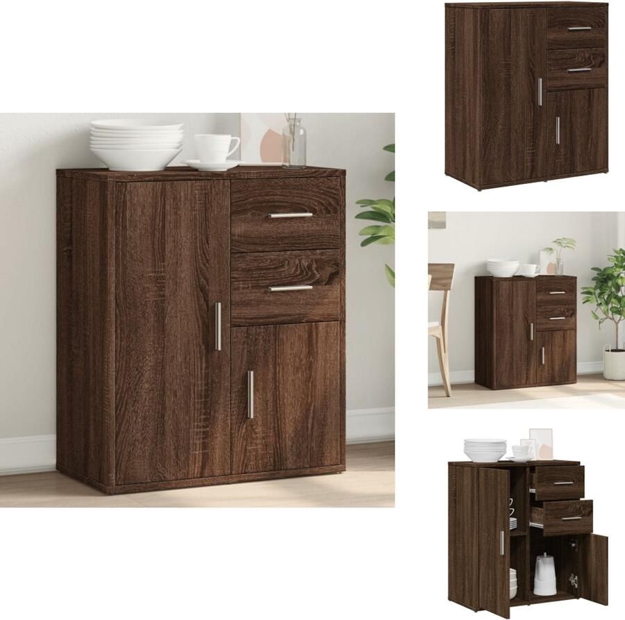 VidaXL Dressoir Dressoirs Opbergkast Wandkast Dressoir 60x31x70 cm bewerkt hout bruin eikenkleurig
