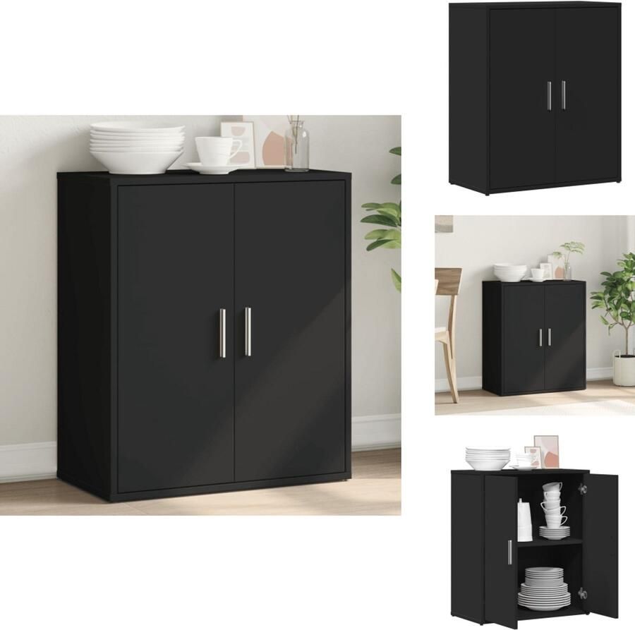 VidaXL Dressoir Dressoirs Opbergkast Wandkast Dressoir 60x31x70 cm bewerkt hout zwart