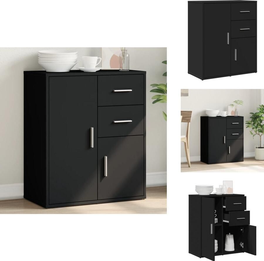 VidaXL Dressoir Dressoirs Opbergkast Wandkast Dressoir 60x31x70 cm bewerkt hout zwart