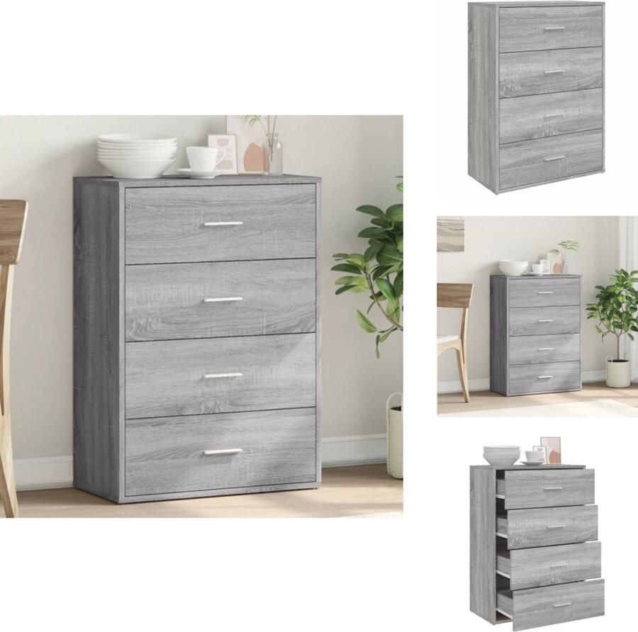 VidaXL Dressoir Dressoirs Opbergkast Wandkast Dressoir 60x31x84 cm bewerkt hout grijs sonoma eikenkleurig