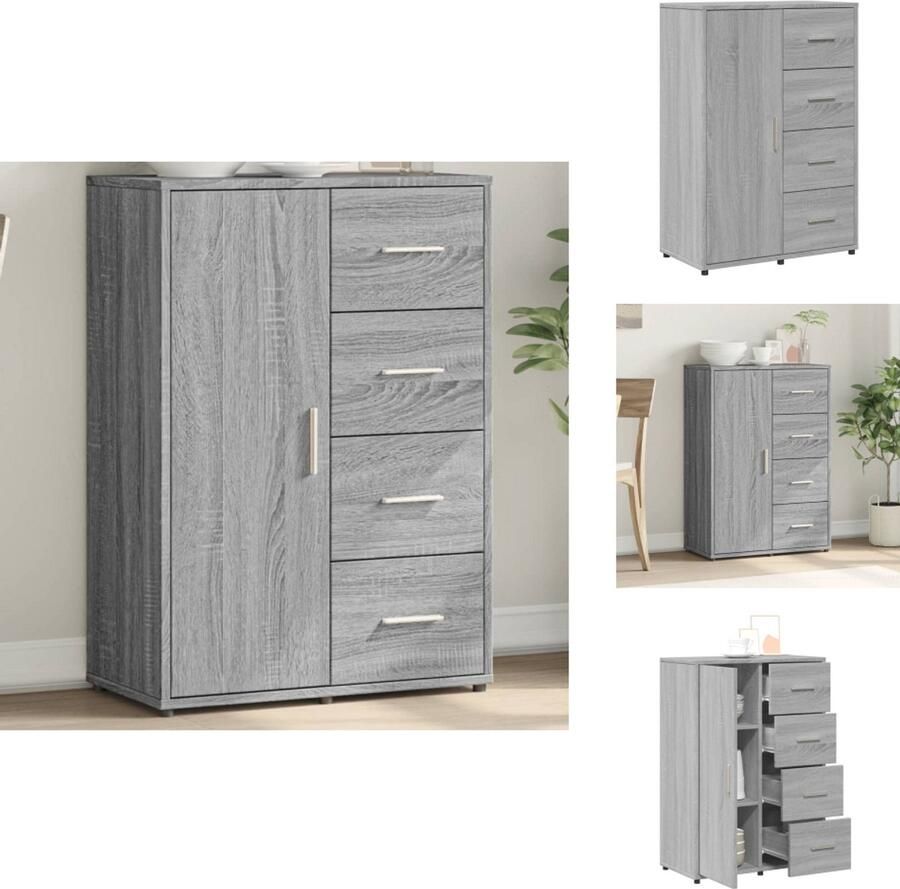 VidaXL Dressoir Dressoirs Opbergkast Wandkast Dressoir 60x31x84 cm bewerkt hout grijs sonoma eikenkleurig