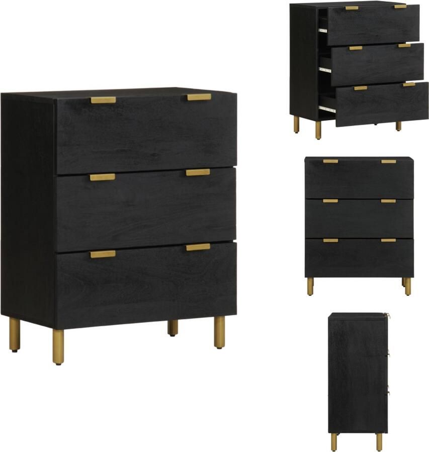 VidaXL Dressoir Dressoirs Opbergkast Wandkast Dressoir 60x33x75 cm bewerkt hout zwart