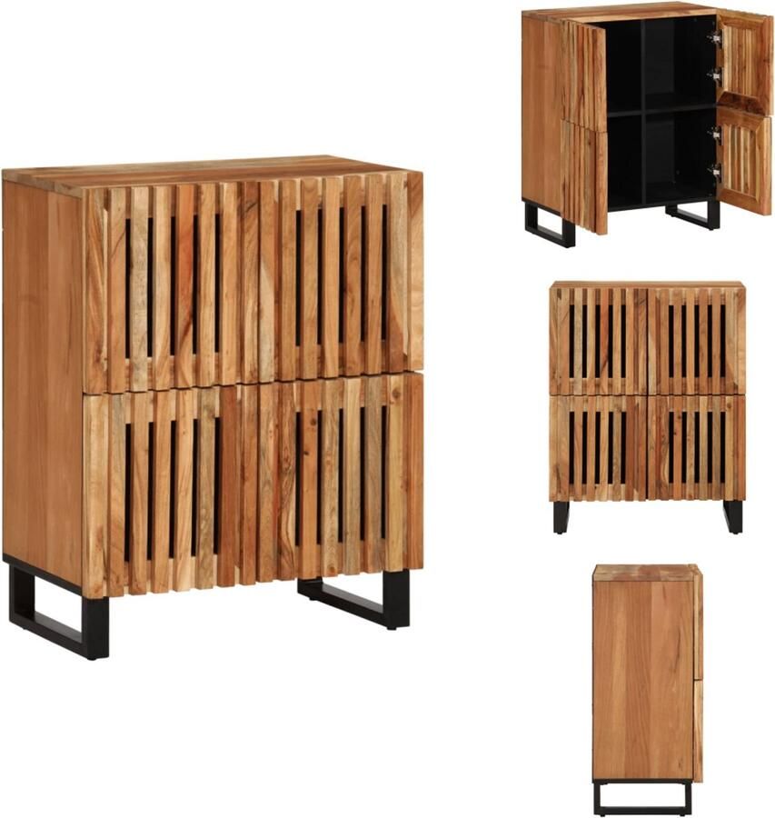 VidaXL Dressoir Dressoirs Opbergkast Wandkast Dressoir 60x34x75 cm massief acaciahout