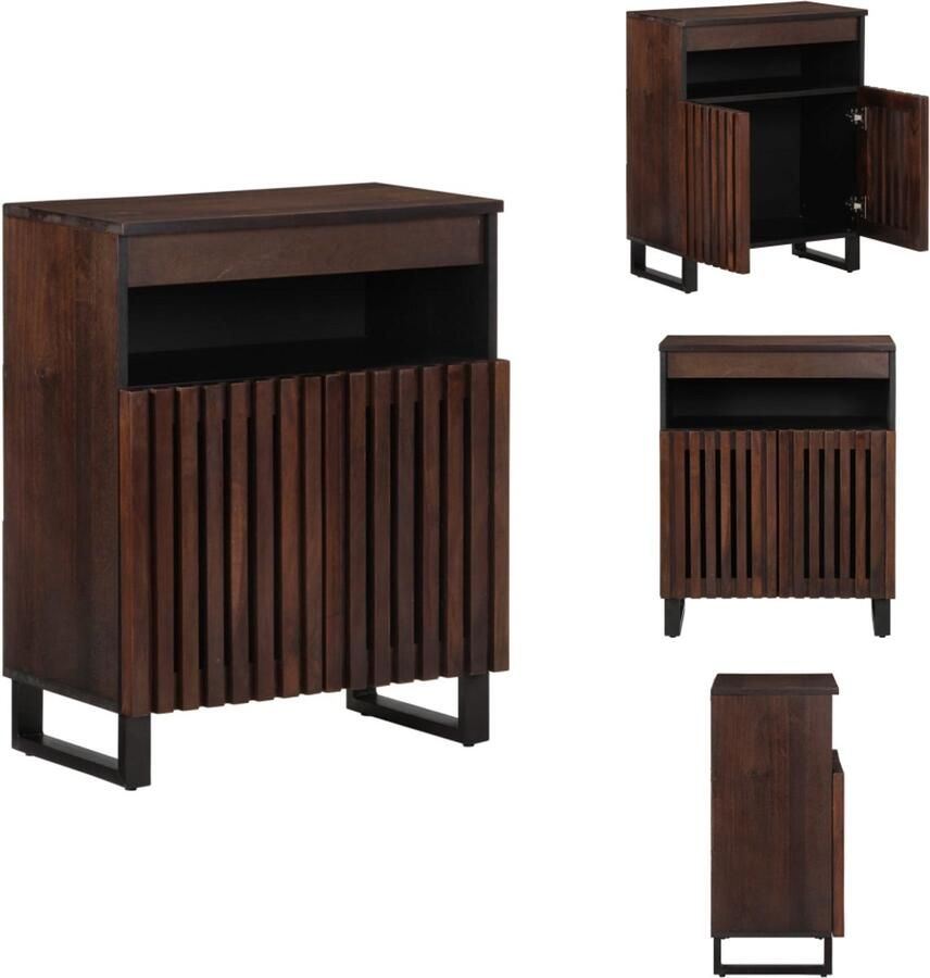 VidaXL Dressoir Dressoirs Opbergkast Wandkast Dressoir 60x34x75 cm massief mangohout bruin
