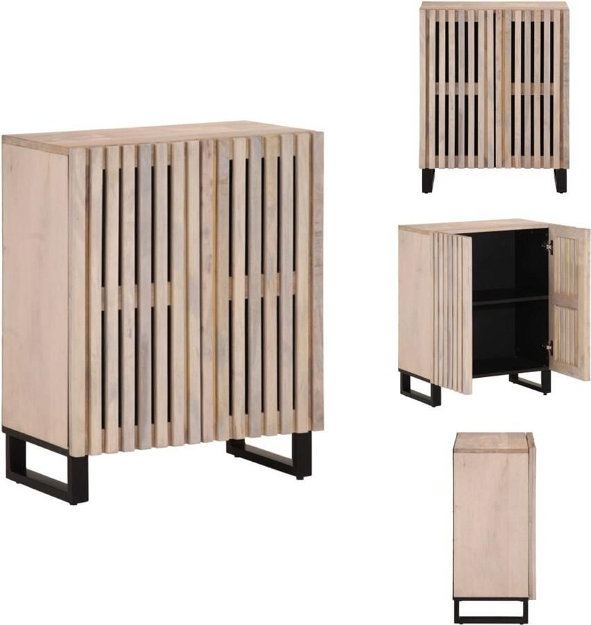 VidaXL Dressoir Dressoirs Opbergkast Wandkast Dressoir 60x34x75 cm massief mangohout - Foto 2