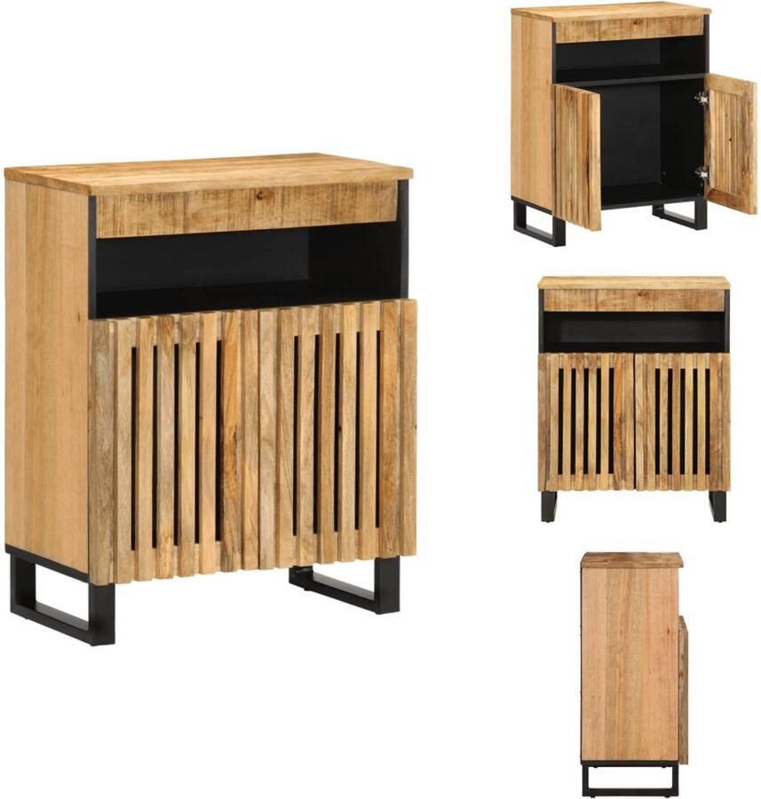VidaXL Dressoir Dressoirs Opbergkast Wandkast Dressoir 60x34x75 cm massief ruw mangohout