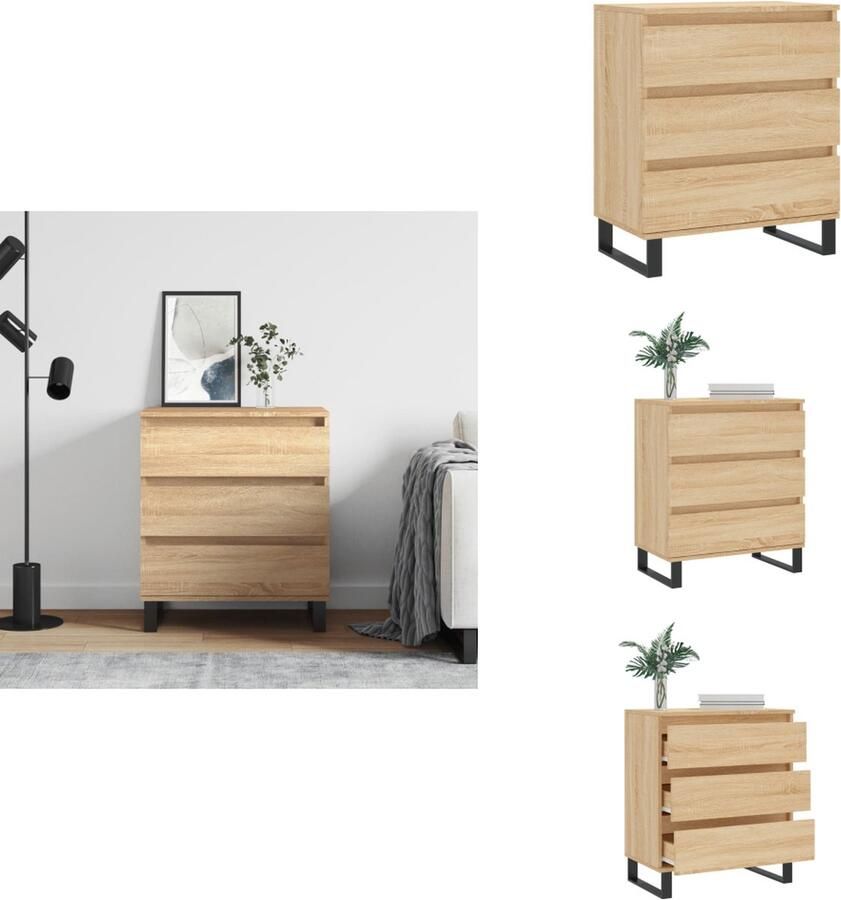 VidaXL Dressoir Dressoirs Opbergkast Wandkast Dressoir 60x35x70 cm bewerkt hout sonoma eikenkleurig
