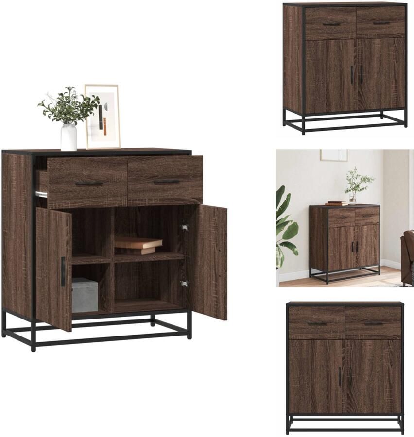 VidaXL Dressoir Dressoirs Opbergkast Wandkast Dressoir 68x35x76 cm bewerkt hout bruin eikenkleur