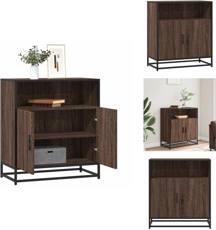 VidaXL Dressoir Dressoirs Opbergkast Wandkast Dressoir 68x35x76 cm bewerkt hout bruin eikenkleur