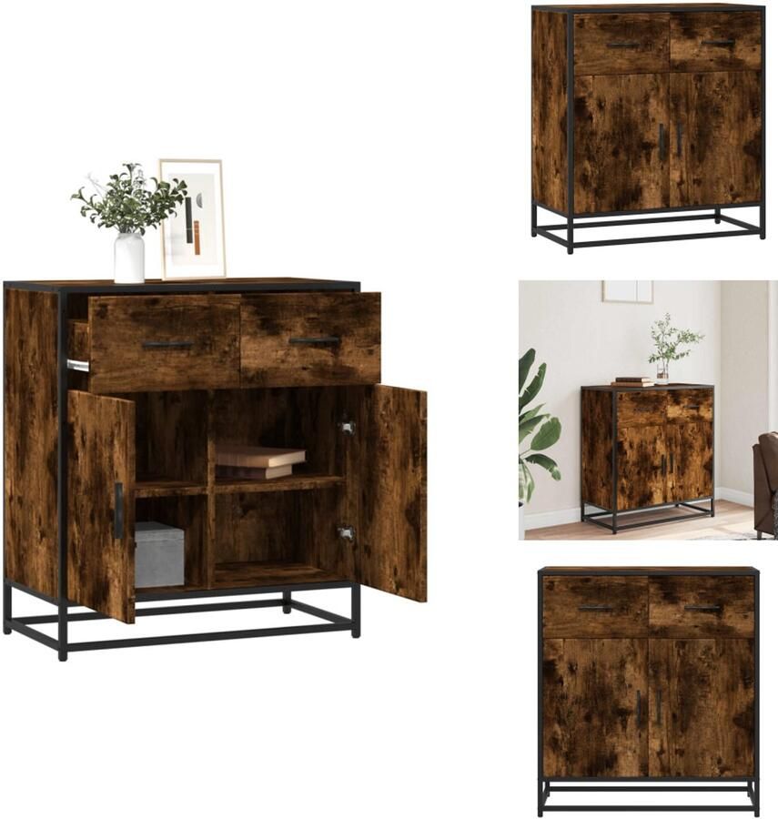 VidaXL Dressoir Dressoirs Opbergkast Wandkast Dressoir 68x35x76 cm bewerkt hout gerookt eikenkleurig