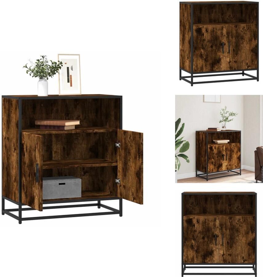 VidaXL Dressoir Dressoirs Opbergkast Wandkast Dressoir 68x35x76 cm bewerkt hout gerookt eikenkleurig