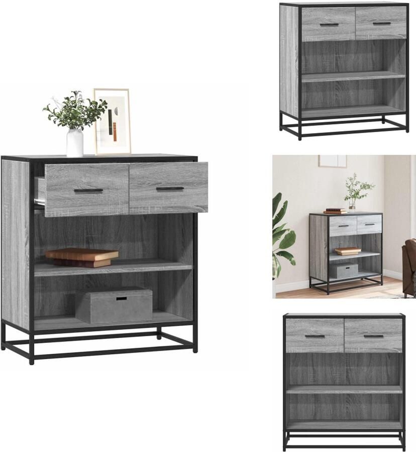 VidaXL Dressoir Dressoirs Opbergkast Wandkast Dressoir 68x35x76 cm bewerkt hout grijs sonoma eikenkleurig