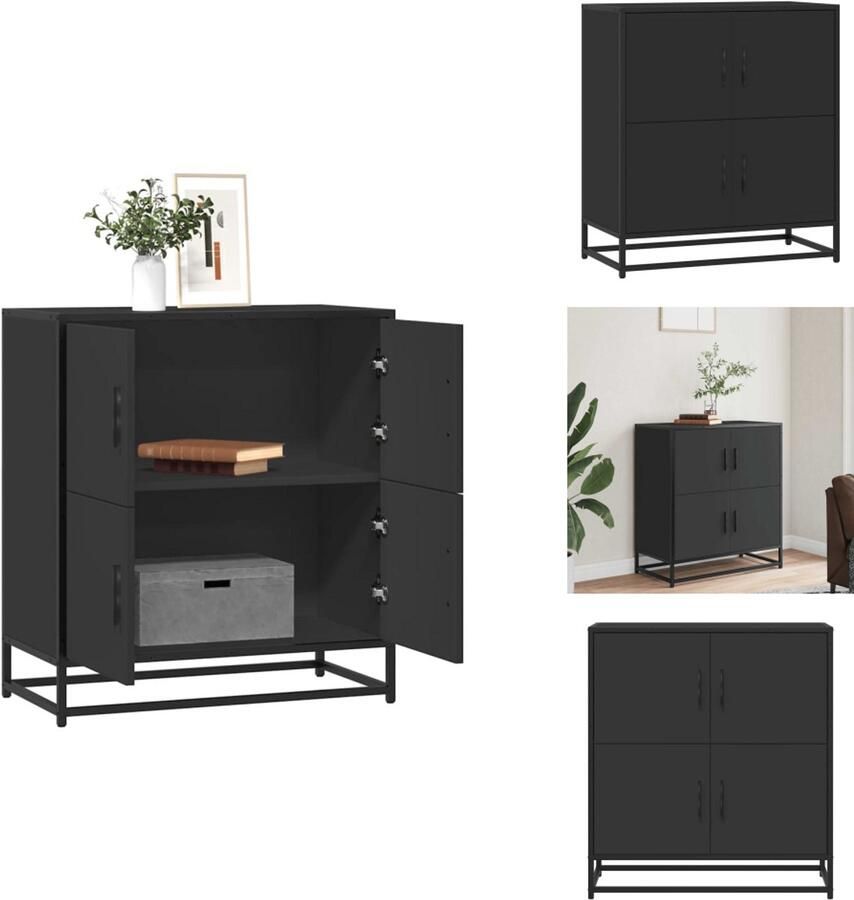 VidaXL Dressoir Dressoirs Opbergkast Wandkast Dressoir 68x35x76 cm bewerkt hout zwart