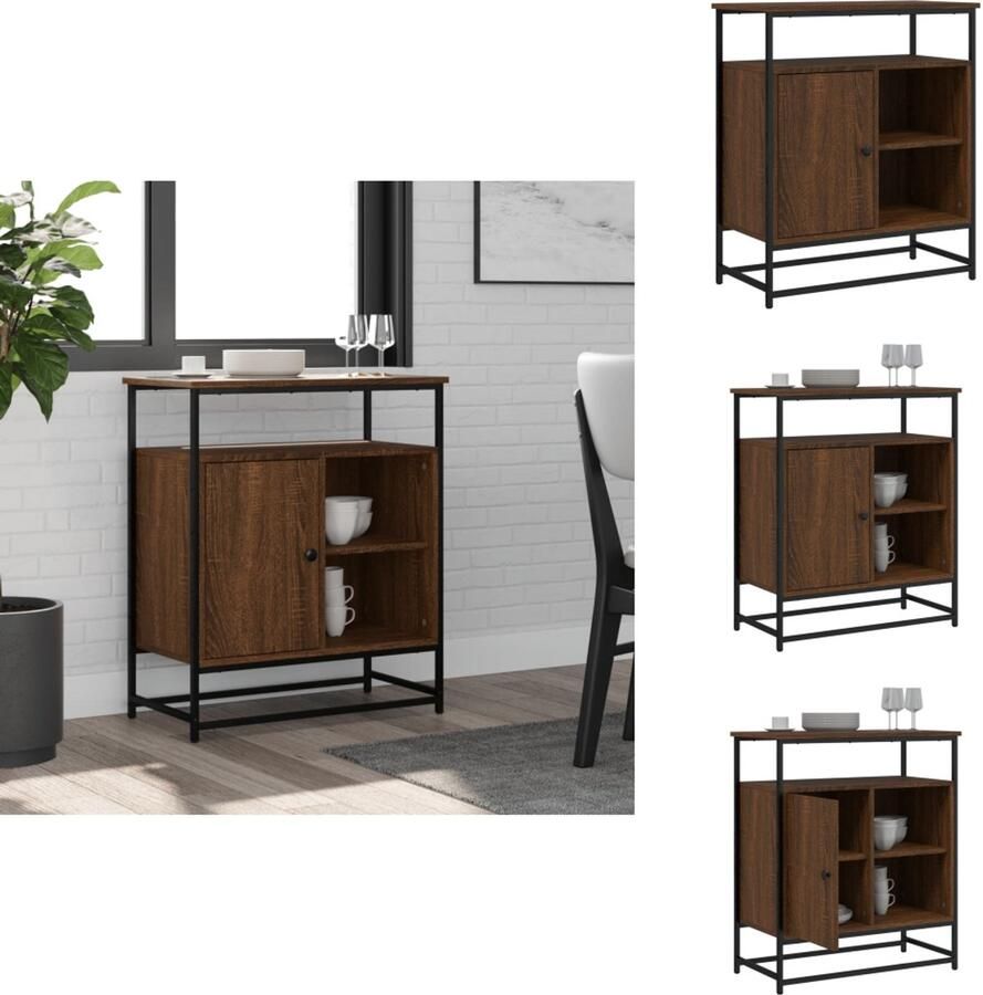 VidaXL Dressoir Dressoirs Opbergkast Wandkast Dressoir 69x35x80 cm bewerkt hout bruin eikenkleur