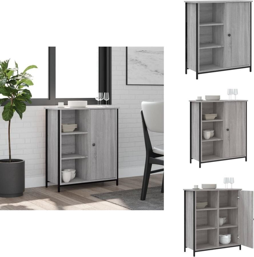 VidaXL Dressoir Dressoirs Opbergkast Wandkast Dressoir 70x30x80 cm bewerkt hout grijs sonoma