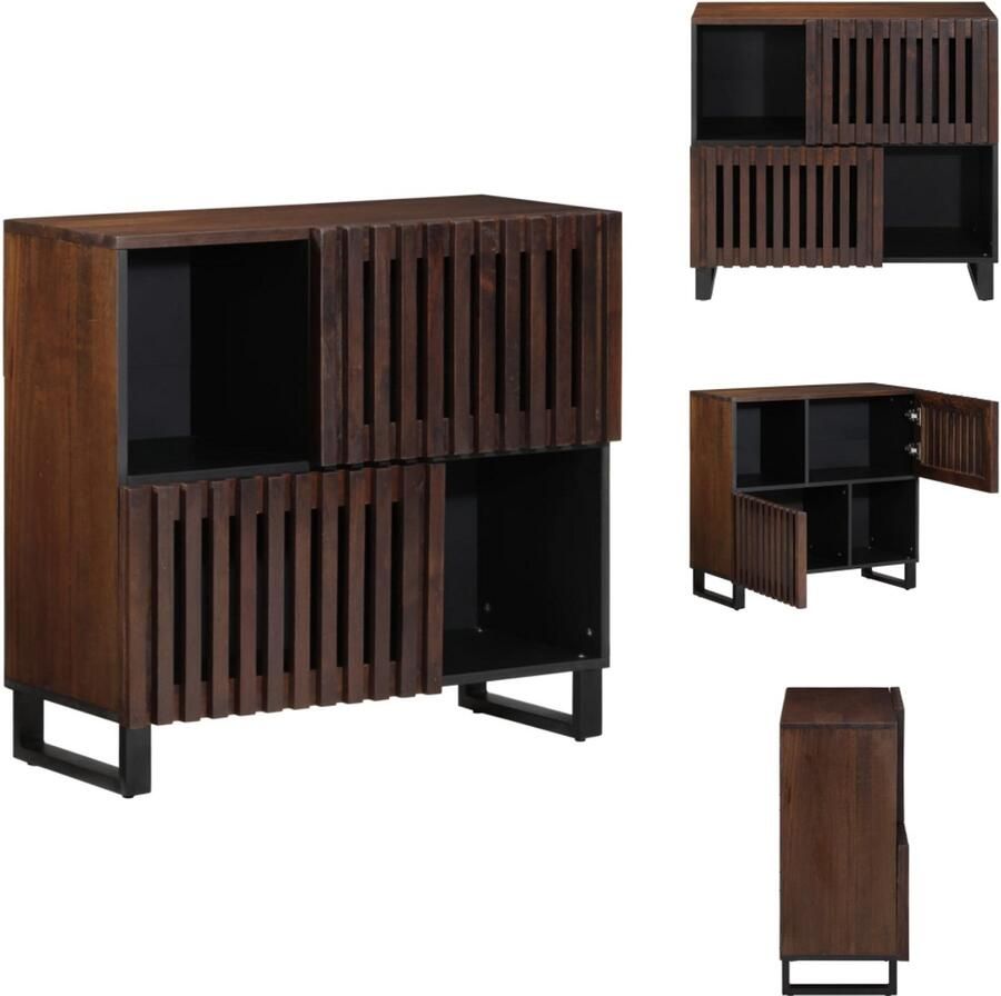 VidaXL Dressoir Dressoirs Opbergkast Wandkast Dressoir 80x34x75 cm massief mangohout bruin