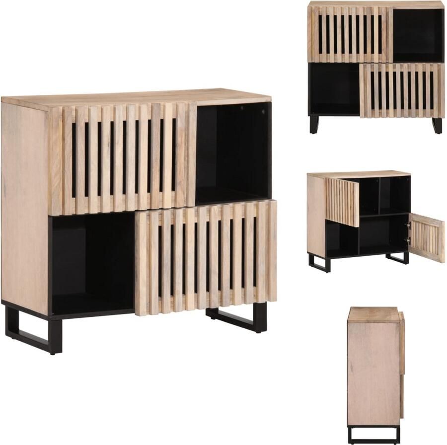 VidaXL Dressoir Dressoirs Opbergkast Wandkast Dressoir 80x34x75 cm massief mangohout