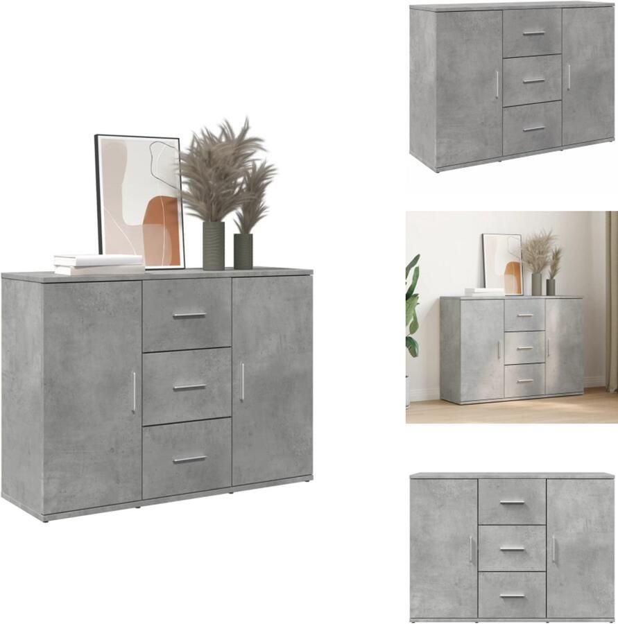 VidaXL Dressoir Dressoirs Opbergkast Wandkast Dressoir 90 5x29 5x65 cm bewerkt hout betongrijs