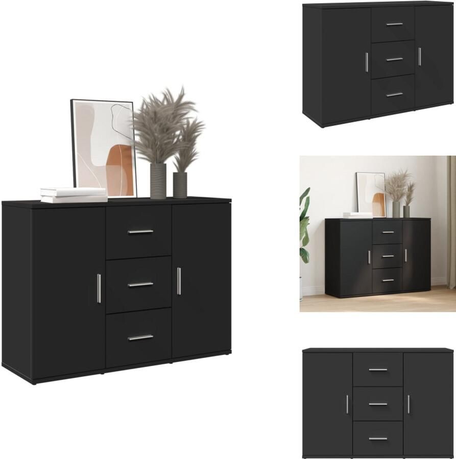 VidaXL Dressoir Dressoirs Opbergkast Wandkast Dressoir 90 5x29 5x65 cm bewerkt hout zwart