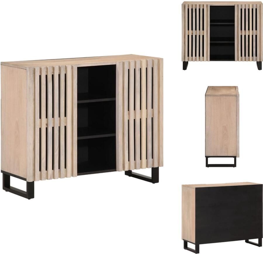 VidaXL Dressoir Dressoirs Opbergkast Wandkast Dressoir 90x34x75 cm massief mangohout