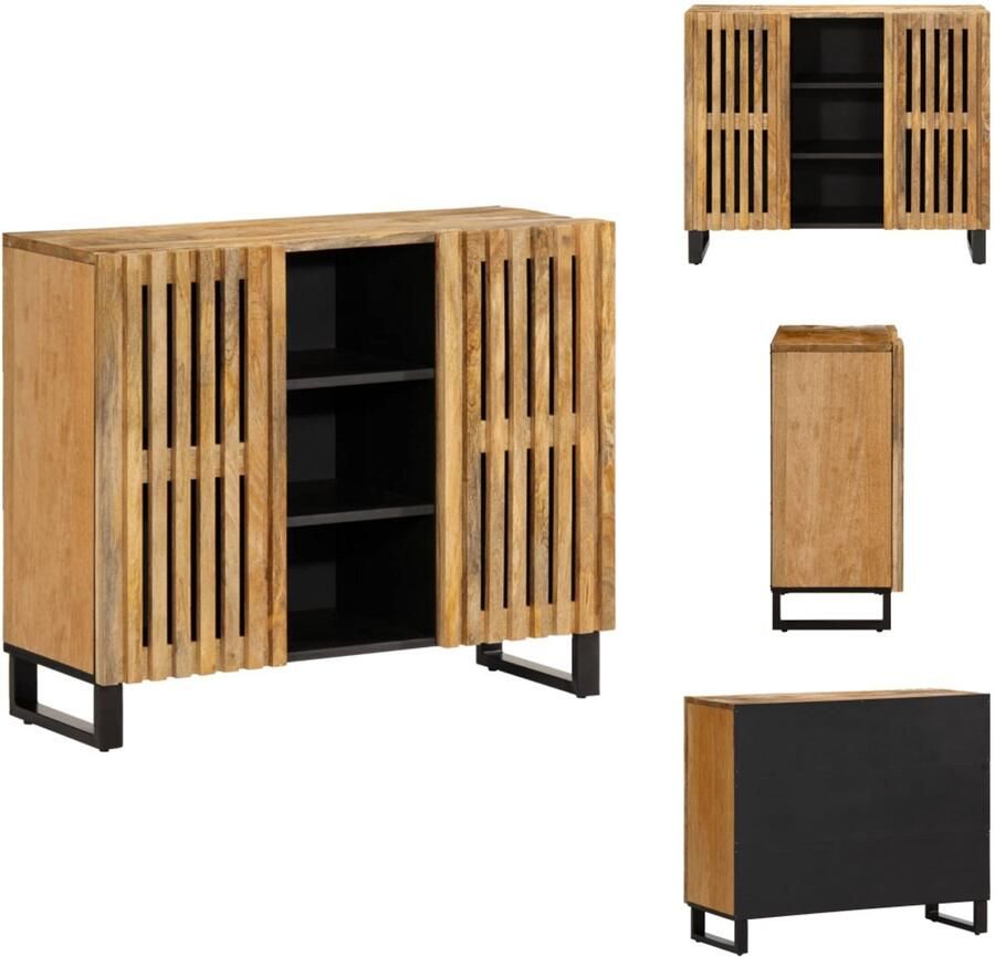 VidaXL Dressoir Dressoirs Opbergkast Wandkast Dressoir 90x34x75 cm massief ruw mangohout