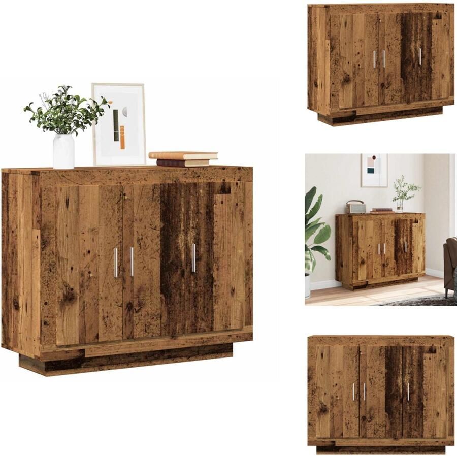 VidaXL Dressoir Dressoirs Opbergkast Wandkast Dressoir 92x35x75 cm bewerkt hout oud houtkleurig
