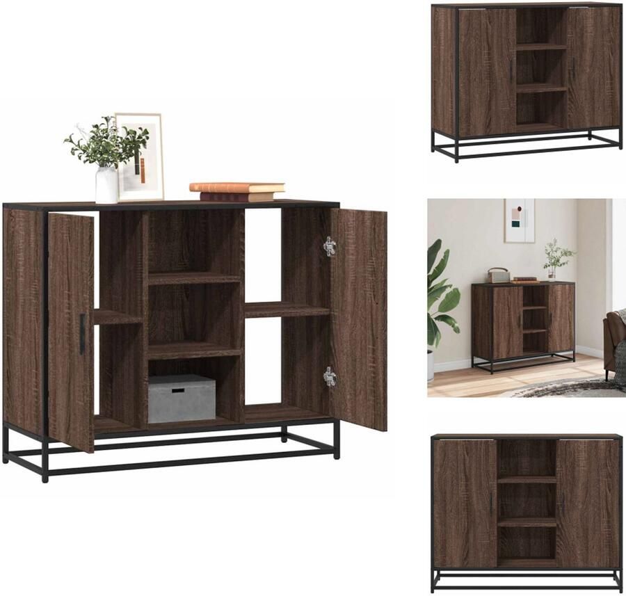 VidaXL Dressoir Dressoirs Opbergkast Wandkast Dressoir 92x35x76 cm bewerkt hout bruin eikenkleurig