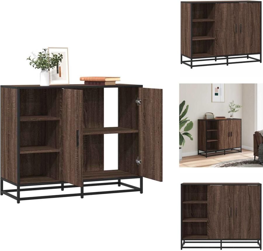 VidaXL Dressoir Dressoirs Opbergkast Wandkast Dressoir 92x35x76 cm bewerkt hout bruin eikenkleurig